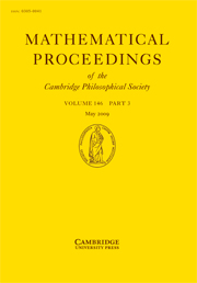 Mathematical Proceedings of the Cambridge Philosophical Society Volume 146 - Issue 3 -