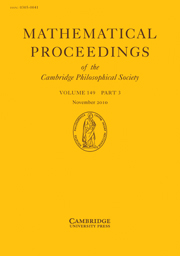 Mathematical Proceedings of the Cambridge Philosophical Society Volume 149 - Issue 3 -