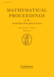 Mathematical Proceedings of the Cambridge Philosophical Society Volume 150 - Issue 2 -