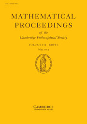 Mathematical Proceedings of the Cambridge Philosophical Society Volume 154 - Issue 3 -