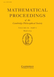 Mathematical Proceedings of the Cambridge Philosophical Society Volume 156 - Issue 2 -