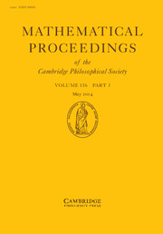 Mathematical Proceedings of the Cambridge Philosophical Society Volume 156 - Issue 3 -
