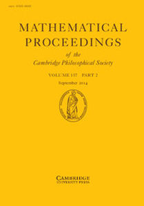 Mathematical Proceedings of the Cambridge Philosophical Society Volume 157 - Issue 2 -