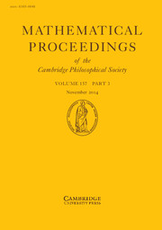 Mathematical Proceedings of the Cambridge Philosophical Society Volume 157 - Issue 3 -