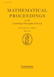 Mathematical Proceedings of the Cambridge Philosophical Society Volume 158 - Issue 3 -