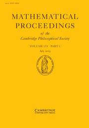 Mathematical Proceedings of the Cambridge Philosophical Society Volume 159 - Issue 1 -