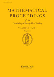 Mathematical Proceedings of the Cambridge Philosophical Society Volume 161 - Issue 1 -