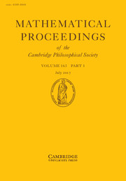 Mathematical Proceedings of the Cambridge Philosophical Society Volume 163 - Issue 1 -