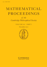 Mathematical Proceedings of the Cambridge Philosophical Society Volume 163 - Issue 3 -