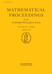 Mathematical Proceedings of the Cambridge Philosophical Society Volume 164 - Issue 1 -