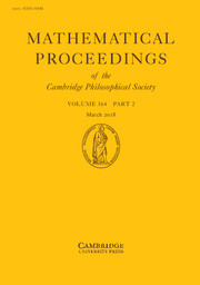 Mathematical Proceedings of the Cambridge Philosophical Society Volume 164 - Issue 2 -