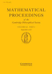 Mathematical Proceedings of the Cambridge Philosophical Society Volume 165 - Issue 2 -