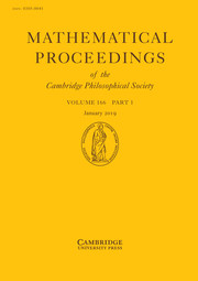 Mathematical Proceedings of the Cambridge Philosophical Society Volume 166 - Issue 1 -