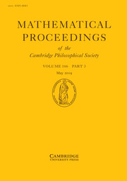 Mathematical Proceedings of the Cambridge Philosophical Society Volume 166 - Issue 3 -