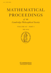 Mathematical Proceedings of the Cambridge Philosophical Society Volume 167 - Issue 1 -