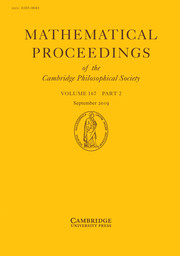 Mathematical Proceedings of the Cambridge Philosophical Society Volume 167 - Issue 2 -