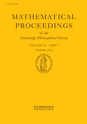 Mathematical Proceedings of the Cambridge Philosophical Society Volume 167 - Issue 3 -