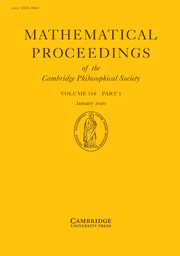 Mathematical Proceedings of the Cambridge Philosophical Society Volume 168 - Issue 1 -