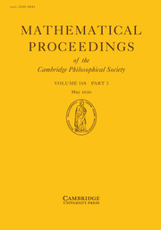 Mathematical Proceedings of the Cambridge Philosophical Society Volume 168 - Issue 3 -