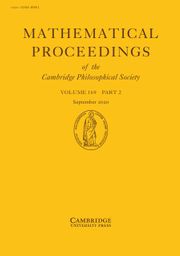 Mathematical Proceedings of the Cambridge Philosophical Society Volume 169 - Issue 2 -