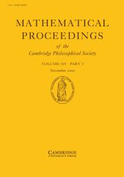 Mathematical Proceedings of the Cambridge Philosophical Society Volume 169 - Issue 3 -