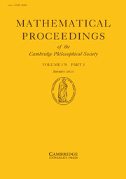 Mathematical Proceedings of the Cambridge Philosophical Society Volume 170 - Issue 1 -