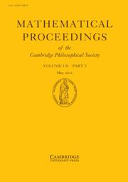 Mathematical Proceedings of the Cambridge Philosophical Society Volume 170 - Issue 3 -