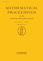 Mathematical Proceedings of the Cambridge Philosophical Society Volume 171 - Issue 2 -