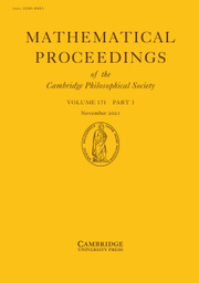 Mathematical Proceedings of the Cambridge Philosophical Society Volume 171 - Issue 3 -
