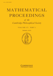 Mathematical Proceedings of the Cambridge Philosophical Society Volume 172 - Issue 1 -