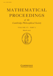Mathematical Proceedings of the Cambridge Philosophical Society Volume 172 - Issue 2 -