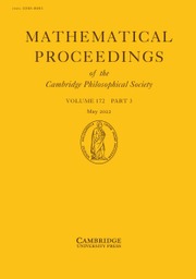 Mathematical Proceedings of the Cambridge Philosophical Society Volume 172 - Issue 3 -