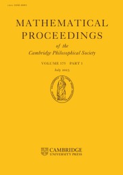 Mathematical Proceedings of the Cambridge Philosophical Society Volume 175 - Issue 1 -