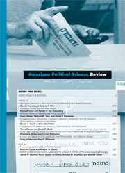 American Political Science Review Volume 102 - Issue 3 -