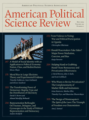 American Political Science Review Volume 103 - Issue 2 -