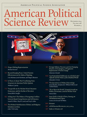 American Political Science Review Volume 108 - Issue 4 -