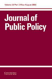 Journal of Public Policy Volume 23 - Issue 2 -