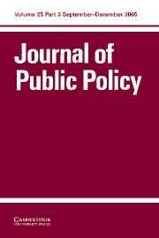 Journal of Public Policy Volume 25 - Issue 3 -