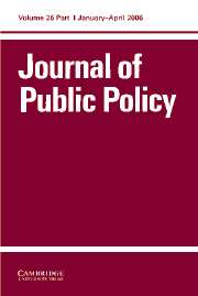 Journal of Public Policy Volume 26 - Issue 1 -
