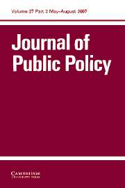 Journal of Public Policy Volume 27 - Issue 2 -