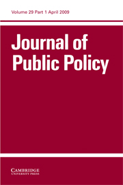 Journal of Public Policy Volume 29 - Issue 1 -