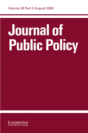 Journal of Public Policy Volume 29 - Issue 2 -  Networks in European Union Governance