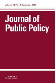 Journal of Public Policy Volume 29 - Issue 3 -