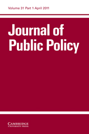 Journal of Public Policy Volume 31 - Issue 1 -