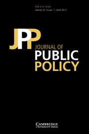 Journal of Public Policy Volume 33 - Issue 1 -