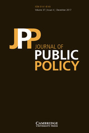 Journal of Public Policy Volume 37 - Issue 4 -