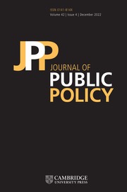 Journal of Public Policy Volume 42 - Issue 4 -
