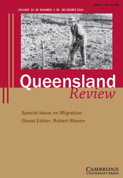 Queensland Review Volume 21 - Issue 2 -  Special Issue on Migration
