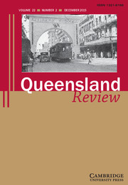 Queensland Review Volume 22 - Issue 2 -