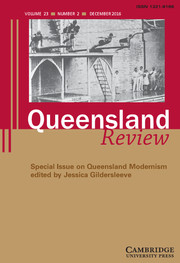 Queensland Review Volume 23 - Special Issue2 -  Queensland Modernism